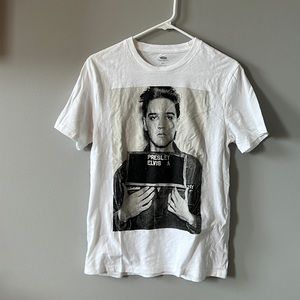 Old Navy White Elvis Short Sleeve Shirt